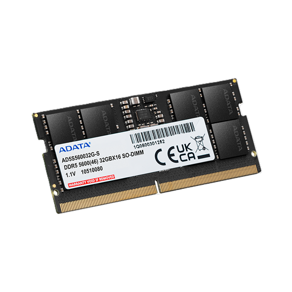 Фото ADATA DDR5 SO-DIMM 32GB 5600MHz 1*32GB 46-45-45 SINGLE TRAY