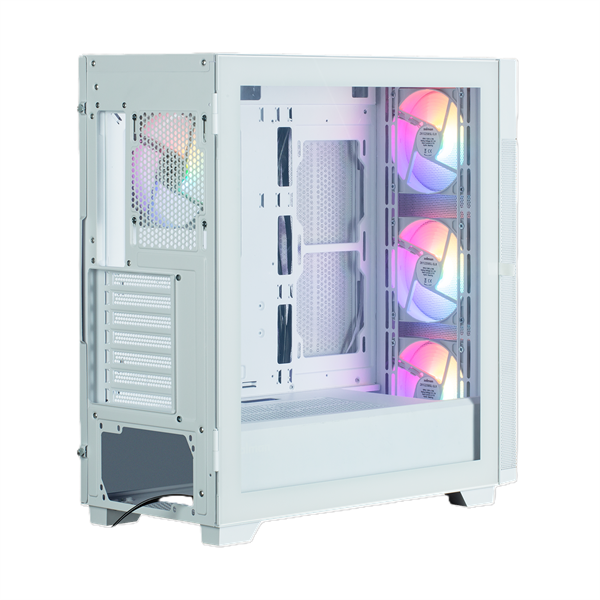 Фото ZALMAN S5 NEO, ATX, WHITE, WINDOW, 2xCOMBO (3.5" or 2.5"), 4x2.5", 1xUSB2.0, 1xUSB3.1, FRONT 3x120mm FRGB, REAR 1x120mm FRGB