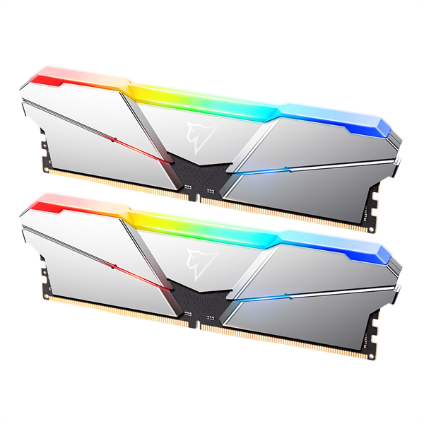 Фото Netac Shadow RGB 32GB (2x16GB) DDR5-5600 (PC5-44800) C40 40-40-40-77 1.2V XMP Dual DIMM Kit Silver