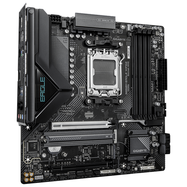 Фото GIGABYTE B850M EAGLE WF6E, AM5, B850, 4*DDR5, 4*SATA, 2*M.2, 3*USB 3.2, 4*USB 2.0, Type-C, 2*PCIx16, 2*DP+HDMI, mATX