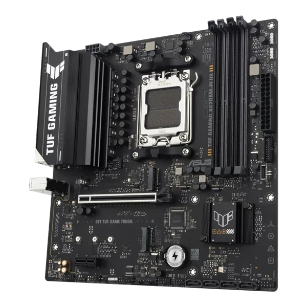 Фото ASUS TUF GAMING A620AM-PLUS, AM5, A620A, 4*DDR5, 4*SATA, 2*M.2, 2*USB 3.2, 4*USB 2.0, 1*PCIx16, 1*PCIx1, 2*DP+HDMI, mATX;