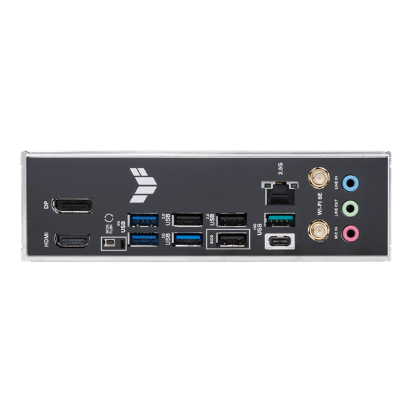 Фото ASUS TUF GAMING B650-E WIFI, AM5, B650, 4*DDR5, 4*SATA, 3*M.2, 4*USB 3.2, 3*USB 2.0, Type-C, 3*PCIx16, 1*PCIx1, DP+HDMI, ATX; 90MB1GT0-M0EAY0