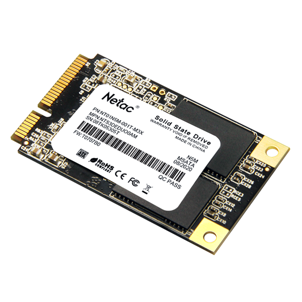 Фото Netac SSD N5M 1TB mSATA SATAIII 3D NAND, R/W up to 560/520MB/s, TBW 560TB, 3y wty