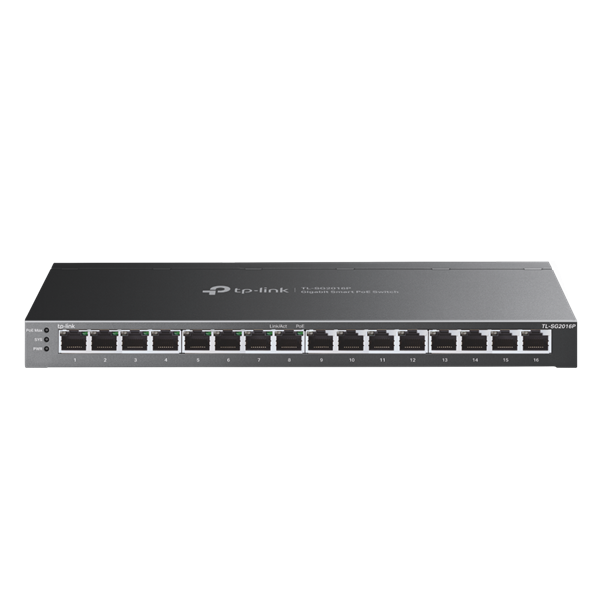 TP-Link SG2016P, Omada™ 16-Port Gigabit Smart Switch with 8-Port PoE+ 120 W PoE