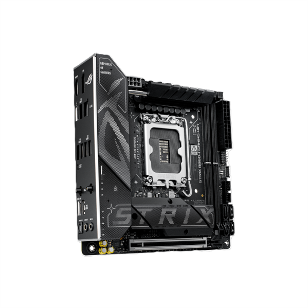 Фото ASUS ROG STRIX B860-I GAMING WIFI, LGA1851, B860, 2*DDR5, 4*SATA, 2*M.2, 6*USB 3.2, Type-C, 1*PCIx16, DP+HDMI, mITX; 90MB1JB0-M0EAY0