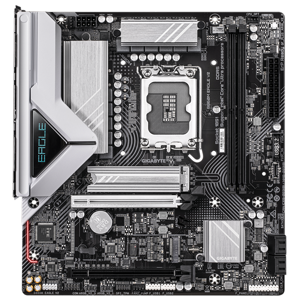 GIGABYTE B860M EAGLE V2, LGA1851, B860, 2*DDR5, 4*SATA, 2*M.2, 2*USB 3.2, 3*USB 2.0, 2*PCIx16, HDMI+DP, mATX