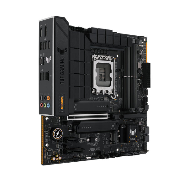 Фото ASUS TUF GAMING B760M-PLUS II, LGA1700, B760, 4*DDR5, 4*SATA, 3*M.2, 3*USB 3.2, 4*USB 2.0, Type-C, 1*PCIx16, 1*PCIx4, 1*PCIx1, DP+HDMI, mATX; 90MB1HD0-M0EAY0