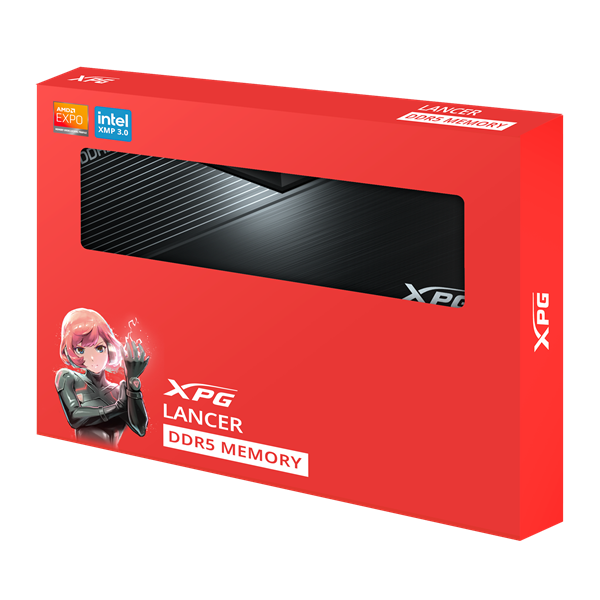 Фото ADATA LANCER DDR5 DIMM 32GB 6400MHz 2*16GB 32-39-39 1.4V BLACK DUAL COLOR BOX