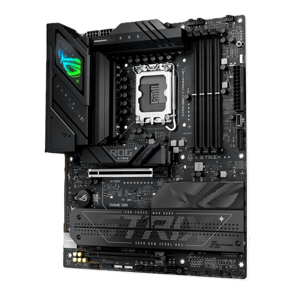 Фото ASUS ROG STRIX B860-F GAMING WIFI, LGA1851, B860, 4*DDR5, 4*SATA, 4*M.2, 7*USB 3.2, Type-C, 2*PCIx16, DP+HDMI, ATX; 90MB1JG0-M0EAY0