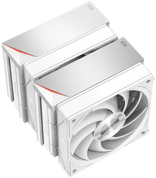 Фото PCCooler RZ620 WH, 2x120mm FAN, 6 HEAT PIPES, 4-PIN PWM, 500-2200 RPM, 32 DBA, FDB BEARING, LGA 1851/1700/1200/115X, AMD AM5/AM4
