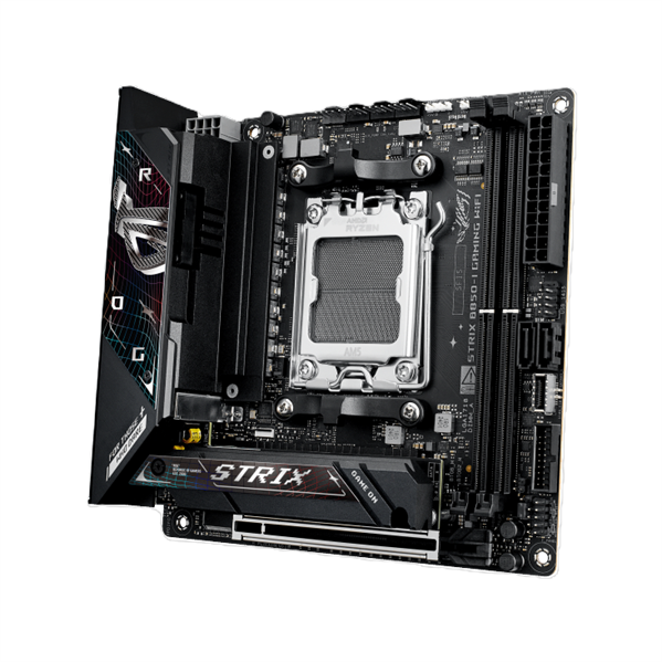 Фото ASUS ROG STRIX B850-I GAMING WIFI, AM5, B650, 2*DDR5, 2*SATA, 2*M.2, 4*USB 3.2, 2*USB 2.0, Type-C, 2*PCIx16, HDMI, mITX; 90MB1K30-M0EAY0
