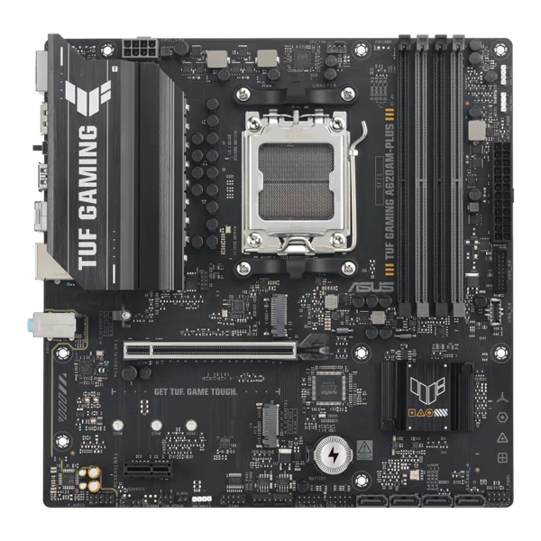 ASUS TUF GAMING A620AM-PLUS, AM5, A620A, 4*DDR5, 4*SATA, 2*M.2, 2*USB 3.2, 4*USB 2.0, 1*PCIx16, 1*PCIx1, 2*DP+HDMI, mATX;