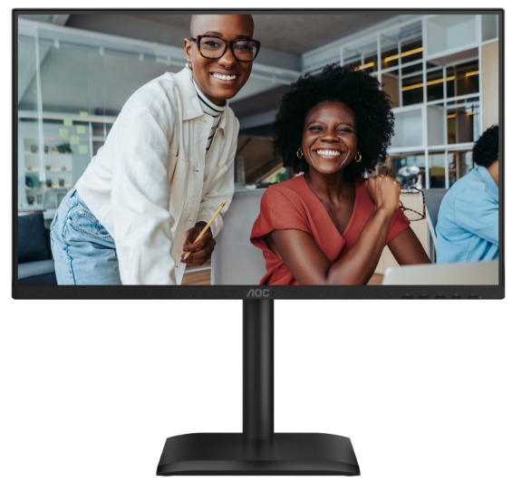23,8" AOC 1920x1080 WLED 16:9 IPS 300cd, 1500:1, 20M:1, 4ms, 178°/178°, VGA, HDMI, DP, USB hub: USB3.2x4, USB3.2-B, 120Hz, Speakers, Tilt, Height, Swivel, Pivot, Internal, VESA, Black, 3y
