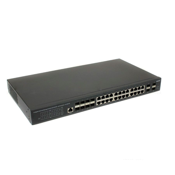 OSNOVO SW-32G4X-2L Управляемый L3 коммутатор Gigabit Ethernet на 16xGE RJ-45 + 8xGE Combo (RJ-45 + SFP) + 4x10G SFP+ Uplink. Порты: 16 x GE RJ-45 (10/100/1000 Base-T) + 8 x GE Combo Port (RJ-45 + SFP