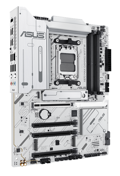 Фото ASUS X870 MAX GAMING WIFI7 W, AM5, X870, 4*DDR5, 4*SATA, 3*M.2, 4*USB 3.2, 4*USB 2.0, 2*Type-C, 5*PCIx16, HDMI, ATX; 90MB1LZ0-M0EAY0