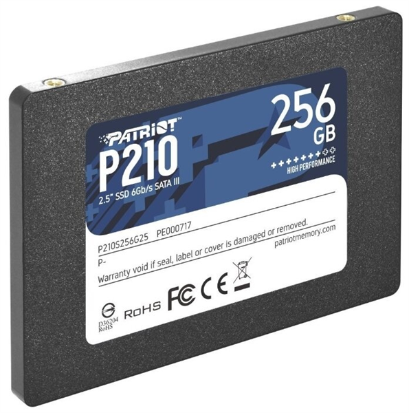 Фото Patriot SSD P210 256GB SATA3 2.5" R500/W400 TBW 120TB 3D NAND