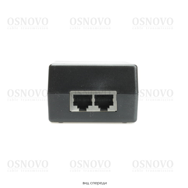 Фото OSNOVO Midspan-1/650GA PoE-инжектор Gigabit Ethernet на 1 порт, мощностью до 65W. Совместим с оборудованием PoE IEEE 802.3af/at/bt. Мощность PoE на порт - до 65W. Напряжение PoE - 52V(конт. 1,2,4,5(+)