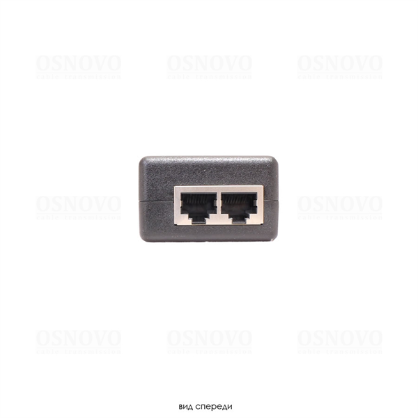 Фото OSNOVO Midspan-1/300GA PoE-инжектор Gigabit Ethernet на 1 порт, мощностью до 30W. Совместим с оборудованием PoE IEEE 802.3af/at. Мощность PoE на порт - до 30W. Напряжение PoE - 48V(конт. 4,5(+), 7,8(-