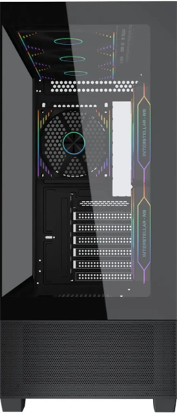 Фото Accord ACC-EL1B TG black w/o PSU ATX 2xUSB2.0 1xUSB3.1 audio bott PSU