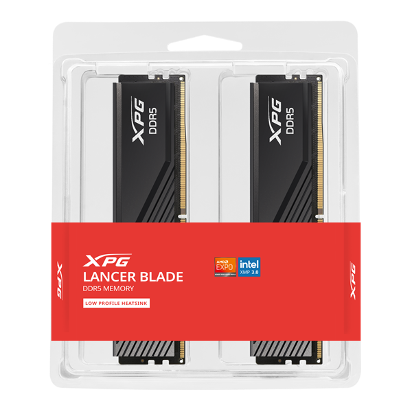 Фото ADATA LANCER BLADE DDR5 DIMM 32GB 5600MHz 2*16GB 46-45-45 1.1V BLACK DUAL TRAY