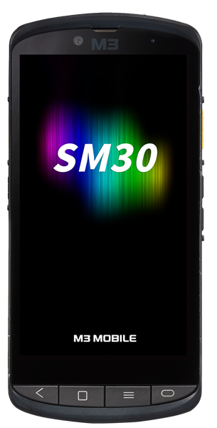 Терминал сбора данных M3 Mobile SM30 Android 14.0 GMS, FHD, 802.11 a/b/g/n/ac/ax, SE5500, Front and Rear Cameras, BT 5.3, NFC(HF), 8G/128G, 4Buttons, 5000mAh Bat, Hand Strap, Bullet Proof Film. Req CRD&PWSP
