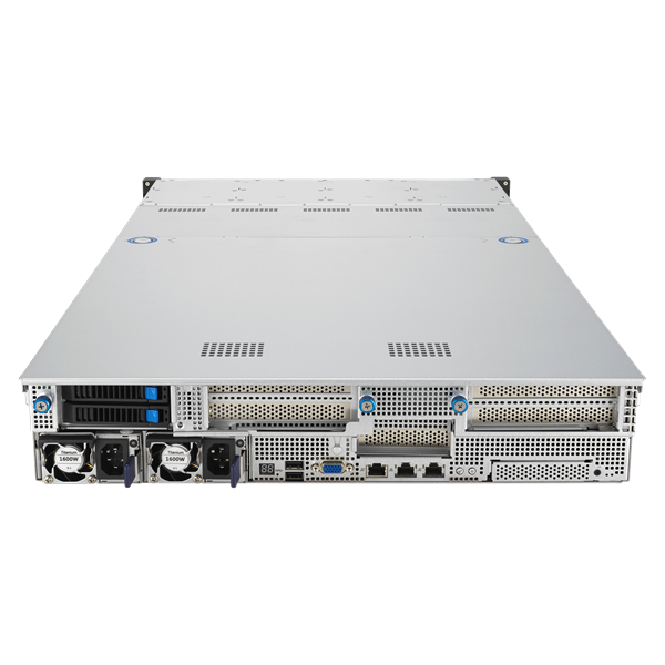 Фото ASUS RS521A-E12-RS12U: 2U, 1x AMD EPYC 9004/9005 SP5, 24x DDR5 RDIMM, 12x NVMe, 2x rear 2.5 SATA, 5x PCIe 5.0, OCP 3.0, up to 2x dual-slot GPU, 2x 1600W PSU
