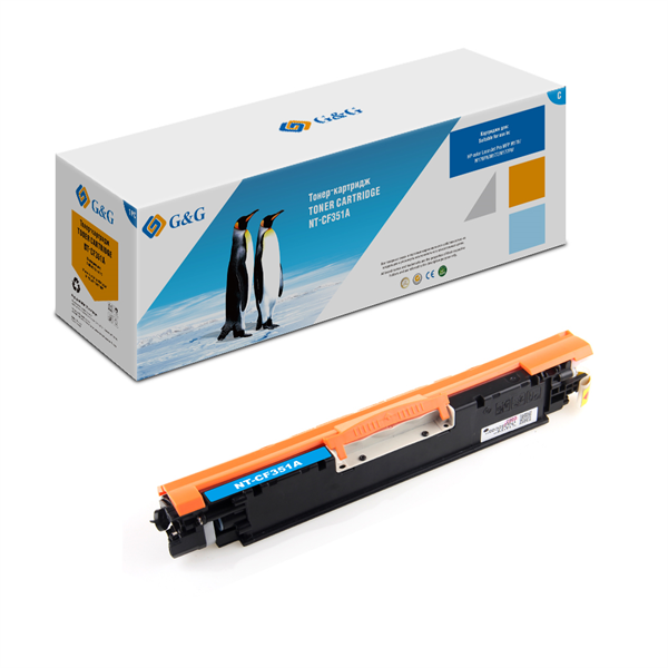 Картридж G&G GG-CF351A голубой (1000стр.) для HP CLJ Pro MFP M176/M176FN/M177/M177FW