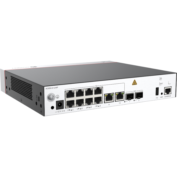 Фото HUAWEI eKit Access Controller AC650-512AP, 10*GE electrical ports,2*10GE optical ports, with the AC/DC adapter