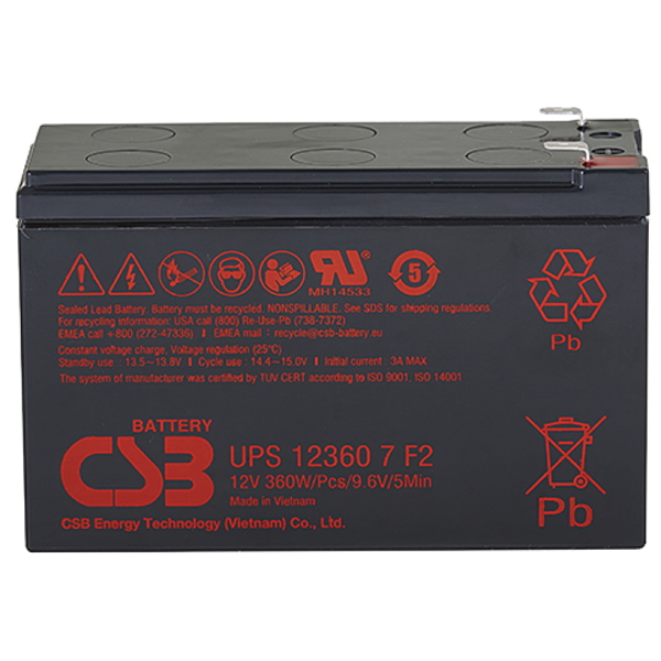 CSB Аккумуляторная батарея для ИБП 12360 7 (12V/7.5Ah)