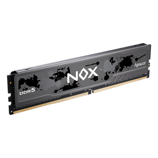 Фото Apacer DDR5 16GB 5600MHz DIMM NOX Black Gaming Memory (PC5-44800) CL40 1.25V (Retail) 2048*8 Heat Sink (Retail) 3 years (AH5U16G56C522MBAA-1)