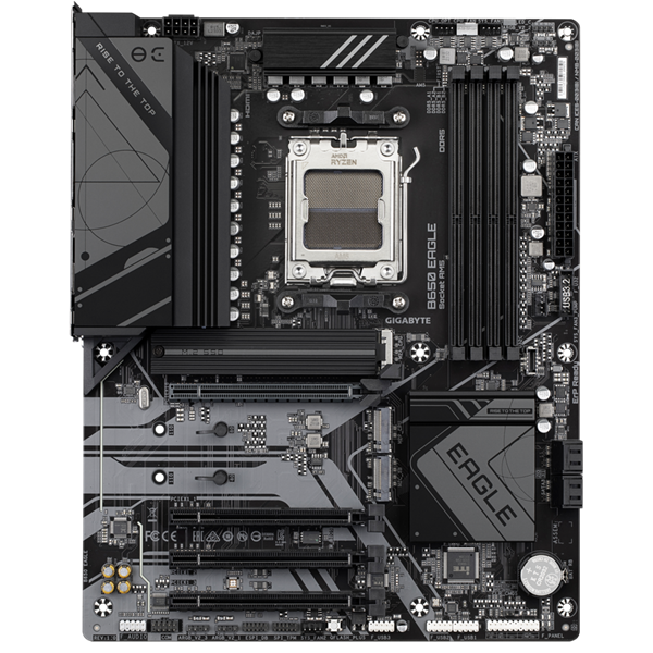 Фото GIGABYTE B650 EAGLE, AM5, B650, 4*DDR5, 4*SATA, 3*M.2, 2*USB 3.2, 6*USB 2.0, Type-C, 4*PCIx16, DP+HDMI, ATX