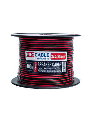 Акустический кабель 2х0.5 мм² красно-черный