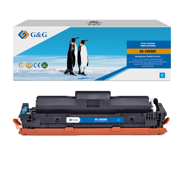Картридж лазерный  G&G GG-C069HC 069H Cyan голубой (5500стр.) для Canon i-SENSYS MF752Cdw MF752/MF754Cdw MF754