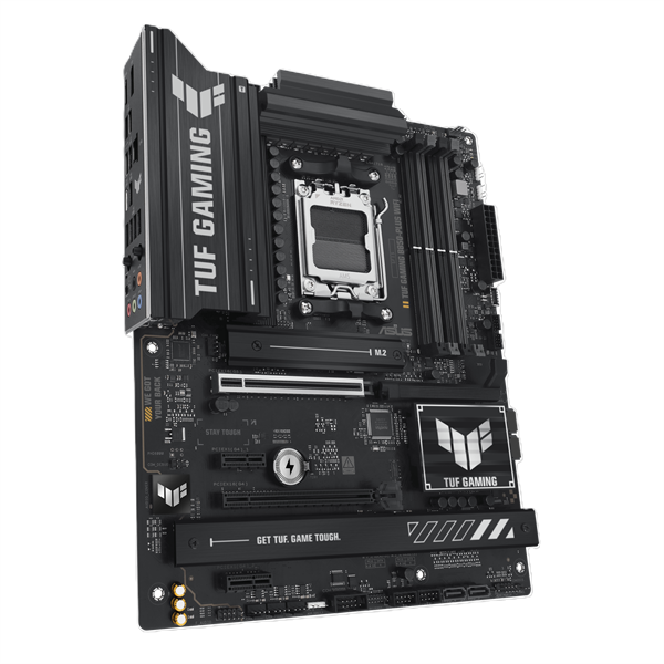 Фото ASUS TUF GAMING B850-PLUS WIFI, AM5, B850, 4*DDR5, 4*SATA, 3*M.2, 7*USB 3.2, 2*USB 2.0, Type-C, 3*PCIx16, 2*PCIx1, DP+HDMI, ATX; 90MB1J30-M0EAY0