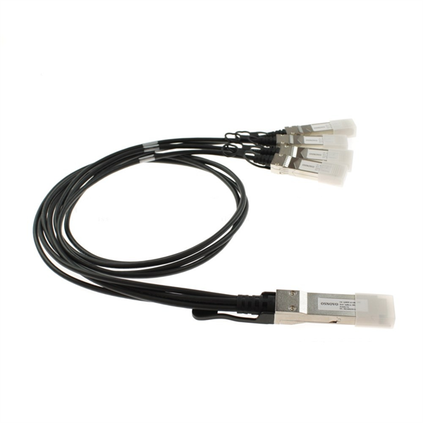 OSNOVO OC-QSFP-4x10G-1M Объединительный DAC кабель QSFP+ 40G для 4х10G. Скорость: 40 Гбит/c. Тип разъема: QSFP+/SFP+. Длина кабеля 1м. Размеры коннектора (ШхВхГ): 11x9x101мм. Рабочая температура: 0…+7