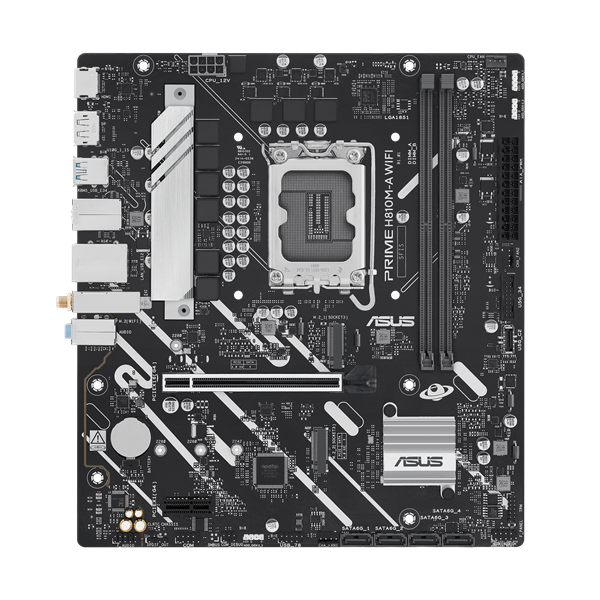 ASUS PRIME H810M-A WIFI, LGA1851, H810, 2*DDR5, 4*SATA, 2*M.2, 2*USB 3.2, 4*USB 2.0, 1*PCIx16, 1*PCIx1, HDMI+DP, mATX; 90MB1KJ0-M0EAY0