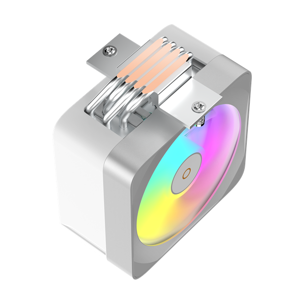 Фото Ocypus Delta A40 EX WH Digital, 120mm ARGB FAN, Top Display Panel, 4 HEAT PIPES, 4-PIN PWM, 500-1800 RPM, 29DBA, HYDRO BEARING, LGA115X/1200/1700/18XX, AM4/AM5