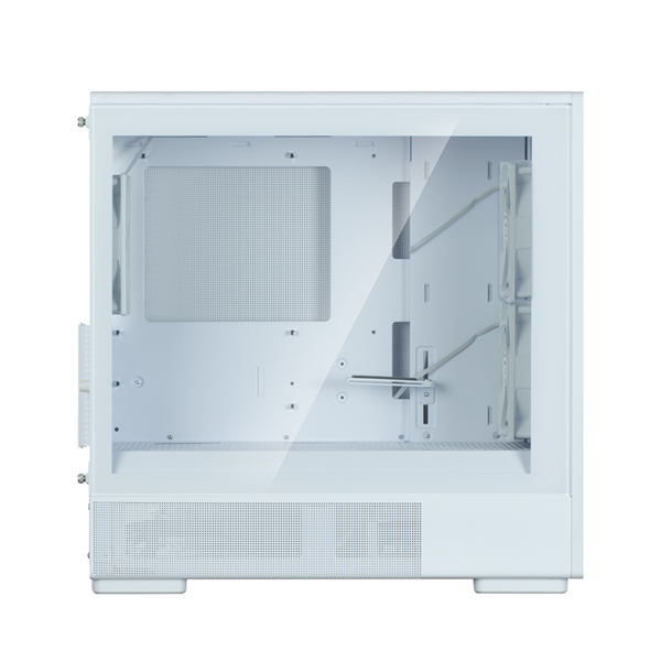Фото ZALMAN P10 NAMU, MATX, WHITE, WINDOW, FRONT COVER WALNUT, 2x3.5", 3x2.5", 1xUSB TYPE-C, 1xUSB3.0, FRONT 2x120mm, REAR 1x120mm ARGB