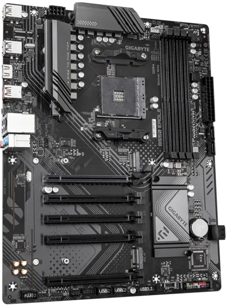 Фото GIGABYTE B550 EAGLE, AM4, B550, 4*DDR4, 4*SATA, 2*M.2, 1*USB 3.2, 4*USB 2.0, Type-C, 1*PCIx16, 4*PCIx1, HDMI, mATX