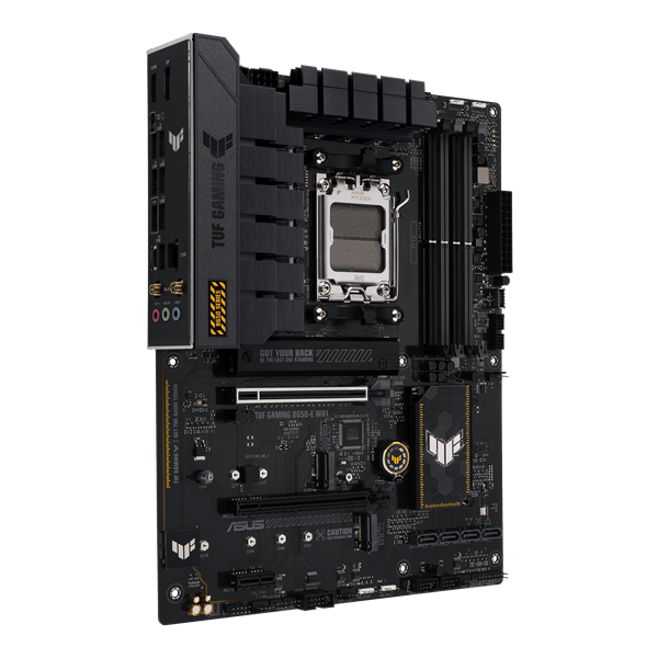 Фото ASUS TUF GAMING B650-E WIFI, AM5, B650, 4*DDR5, 4*SATA, 3*M.2, 4*USB 3.2, 3*USB 2.0, Type-C, 3*PCIx16, 1*PCIx1, DP+HDMI, ATX; 90MB1GT0-M0EAY0