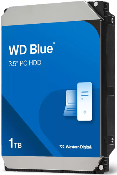 Western Digital Blue HDD 3.5" SATA 1TB, 5400 rpm, 64MB buffer, WD10EARZ, 1 year