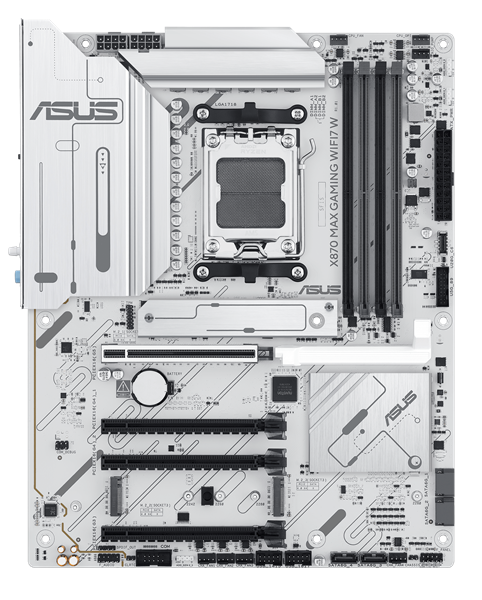 ASUS X870 MAX GAMING WIFI7 W, AM5, X870, 4*DDR5, 4*SATA, 3*M.2, 4*USB 3.2, 4*USB 2.0, 2*Type-C, 5*PCIx16, HDMI, ATX; 90MB1LZ0-M0EAY0