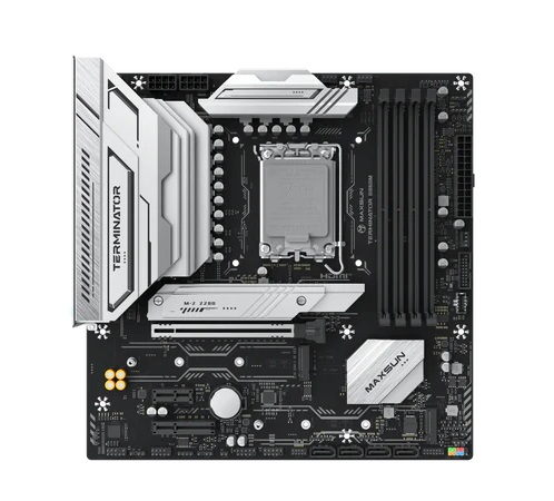 Фото MAXSUN MS-Terminator B860M, LGA1851, B860, 4*DDR5, 4*SATA3, 3*M.2, USB 3.2, USB 2.0, Type-C, 1*PCIEx16, 1*PCIex4, 1*PCIex1, HDMI+DP, mATX