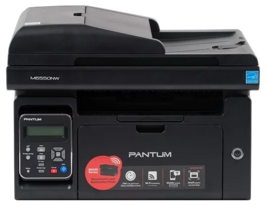 Фото Pantum M6550NW, P/C/S, Mono laser, А4, 22 ppm (max 20000 p/mon), 600 MHz, 1200x1200 dpi, 128 MB RAM, ADF35, paper tray 150 pages, USB, LAN, WiFi, start. cartridge 1600 pages (black)