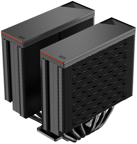 Фото PCCooler RZ620 BK, 2x120mm FAN, 6 HEAT PIPES, 4-PIN PWM, 500-2200 RPM, 32 DBA, FDB BEARING, LGA 1851/1700/1200/115X, AMD AM5/AM4