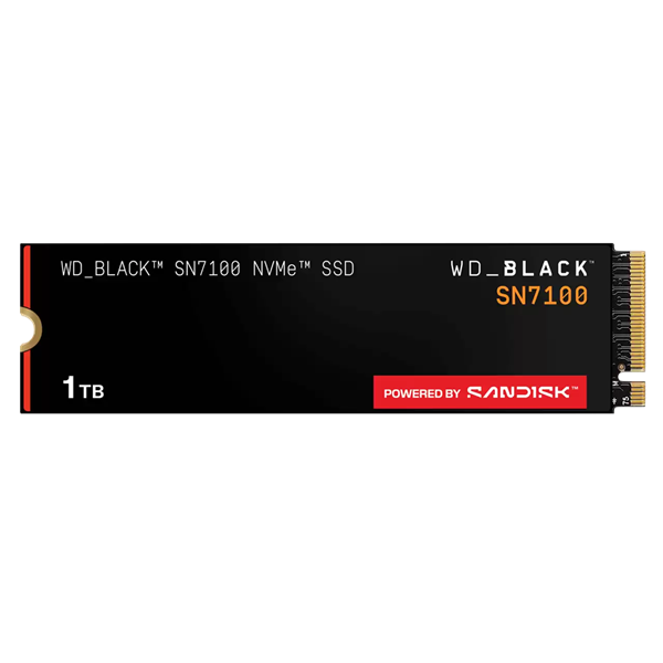 Western Digital Black SSD SN7100 M2.2280 PCIe 4.0 1Tb, 7250MBs/6900MBs, TBW 600, WDS100T4X0E, 1 year