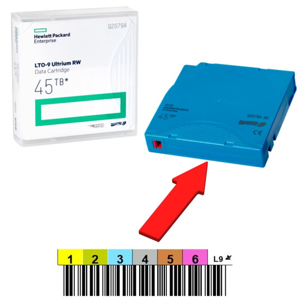 Фото HPE LTO-9 Ultrium 45TB RW Data Cartridge (without label)