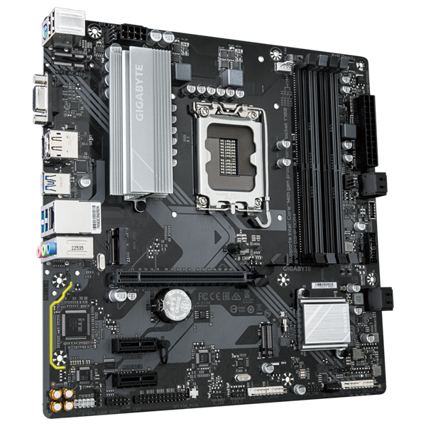 Фото GIGABYTE B760M D3HP DDR4, LGA1700, B760, 4*DDR4, 4*SATA, 2*M.2, 3*USB 3.2, 2*USB 2.0, 1*PCIx16, 2*PCIx1, D-Sub+HDMI+DP, mATX