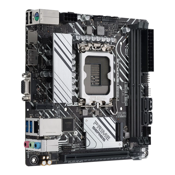 Фото ASUS PRIME H610I-PLUS-CSM, LGA1700, B610, 2*DDR5, 4*SATA, 1*M.2, 2*USB 3.2, 2*USB 2.0, 1*PCIx16, HDMI+DP+VGA, mITX; 90MB1GB0-M0EAYC