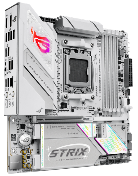 Фото ASUS ROG STRIX B850-G GAMING WIFI, AM5, B850, 4*DDR5, 2*SATA, 4*M.2, 6*USB 3.2, 2*USB 2.0, Type-C, 2*PCIx16, DP+HDMI, ATX; 90MB1M30-M0EAY0